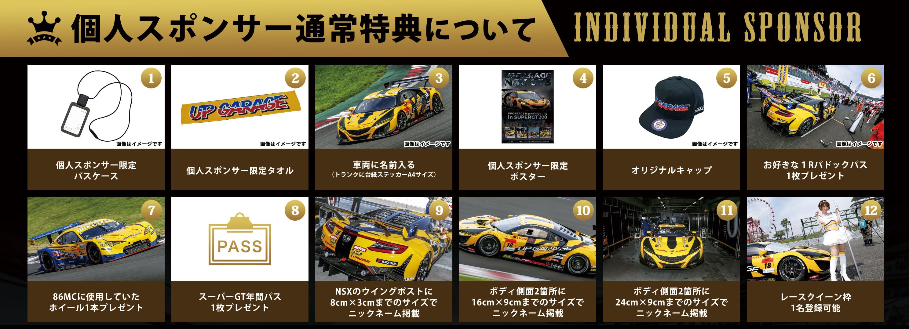 個人スポンサー特典